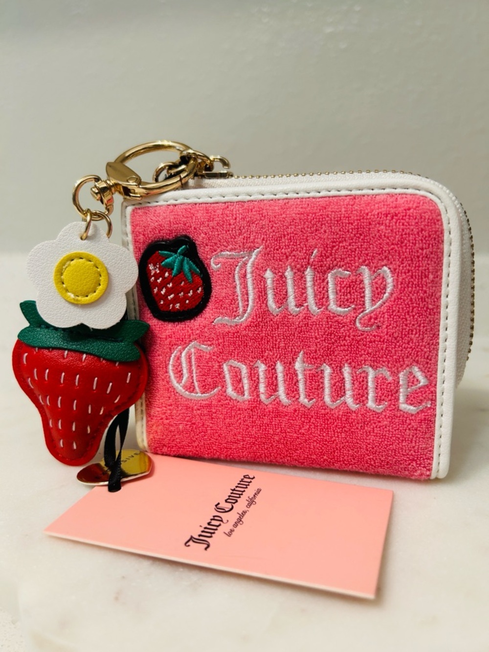 🍓Pink Strawberry Lemonade Card Wallet Juicy Couture NWT🍋